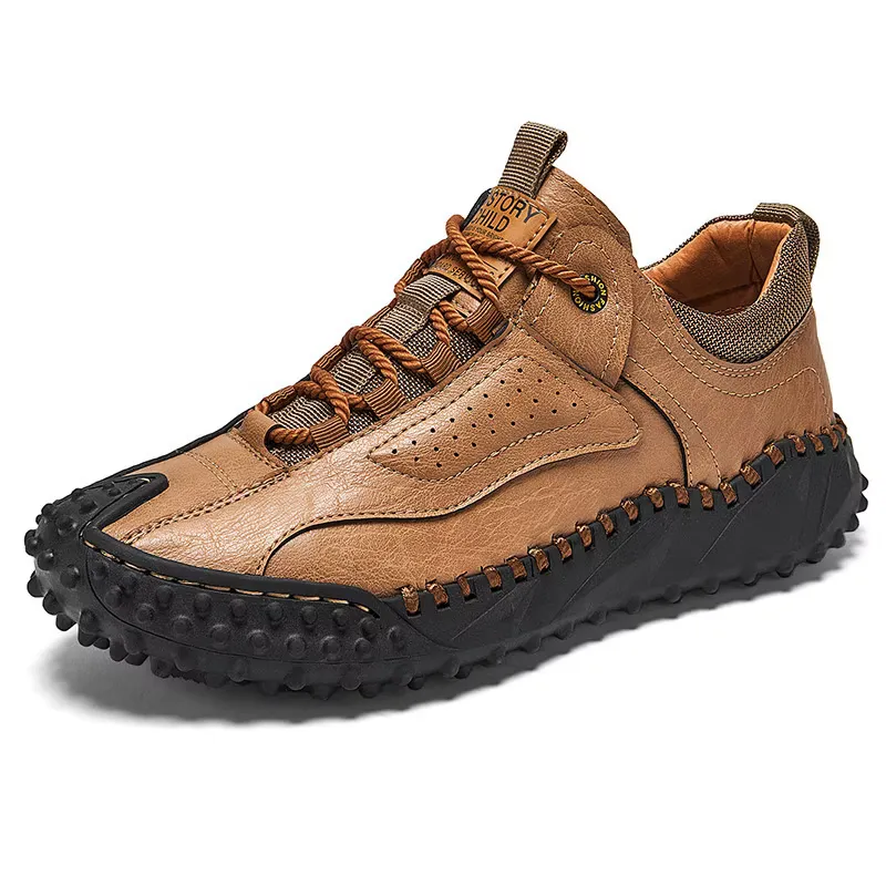 Lace-up Leather Men's Casual Shoes Plus Size - Image 3