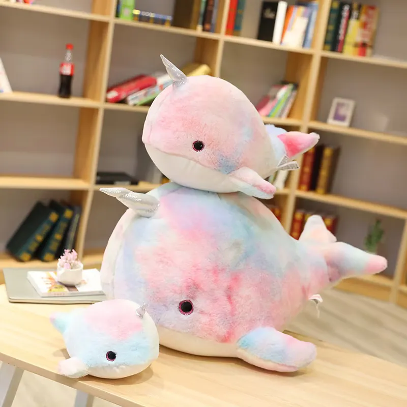 Cartoon Colorful Narwhal Plush Doll - Image 2