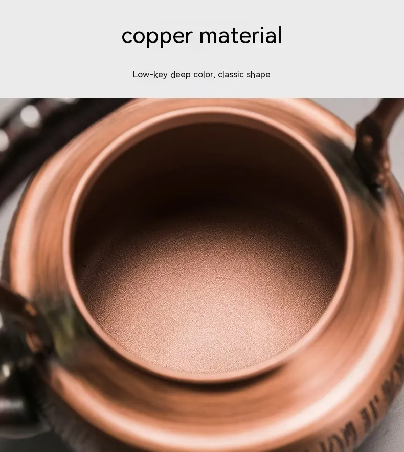 Copper Boiling Water Manual Mechanism Antique Tea Brewing Pot - Image 2