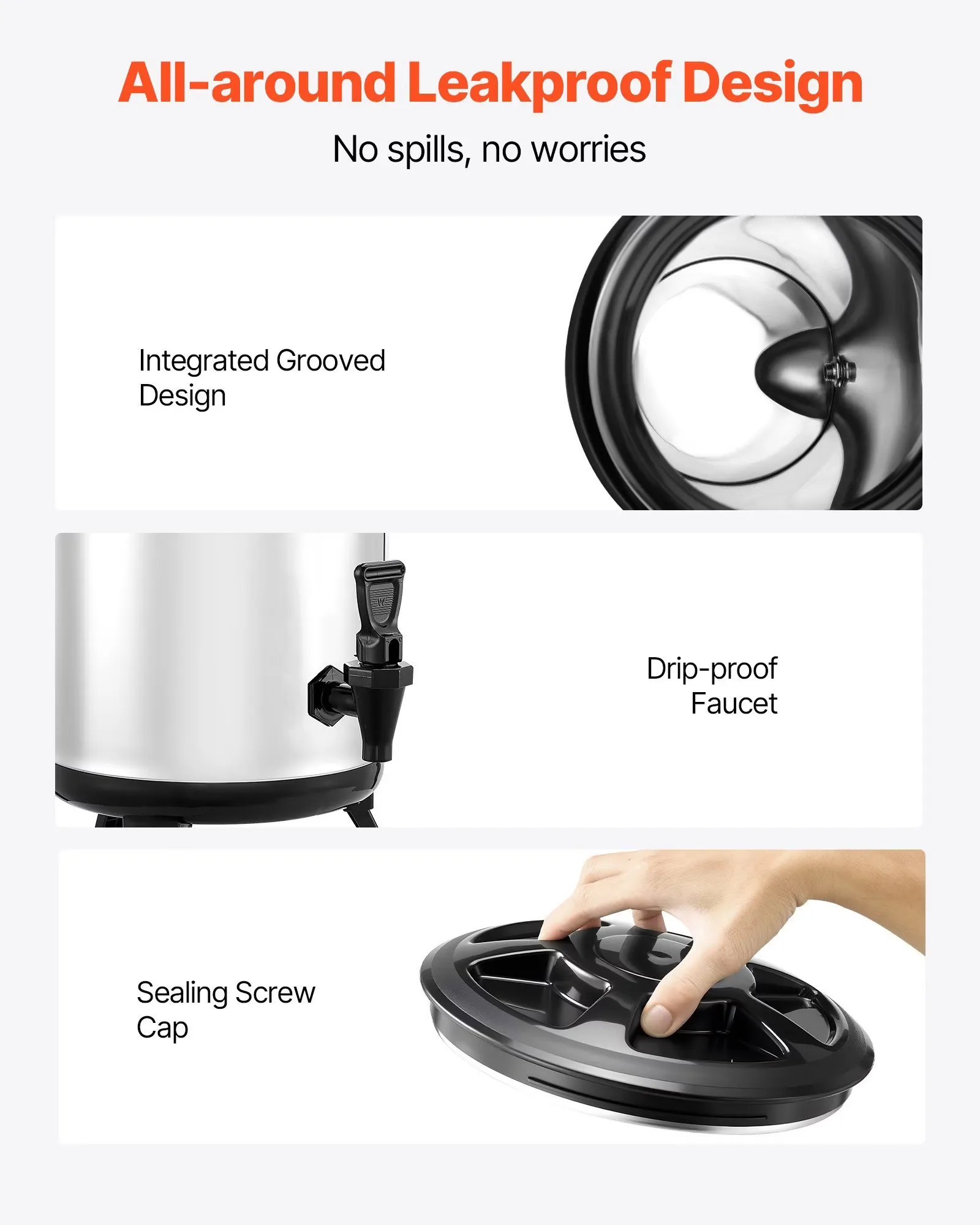 Insulated Beverage Dispenser For Hot & Cold Drinks 1.5 Gal Stainless Steel - Image 2