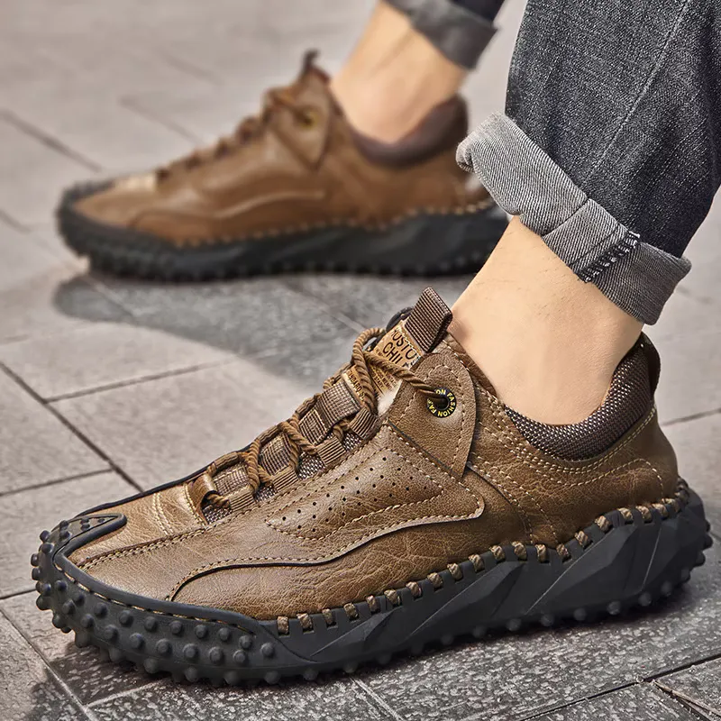 Lace-up Leather Men's Casual Shoes Plus Size