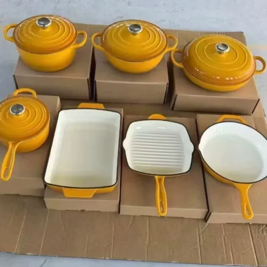 Enamel Combination Set Frying Pan Stew Pot Set