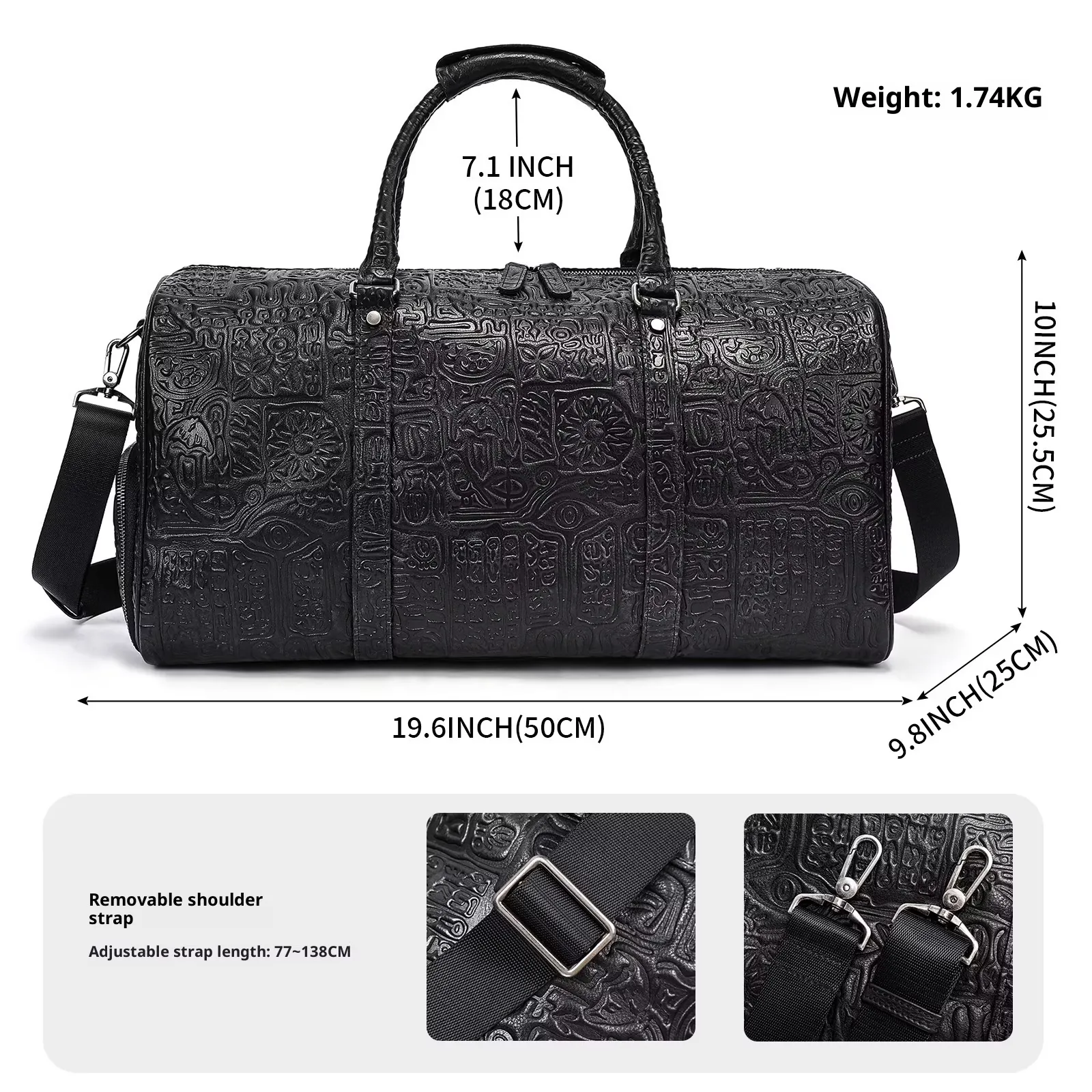 Retro Embossing Design Handbag For Men - Image 3