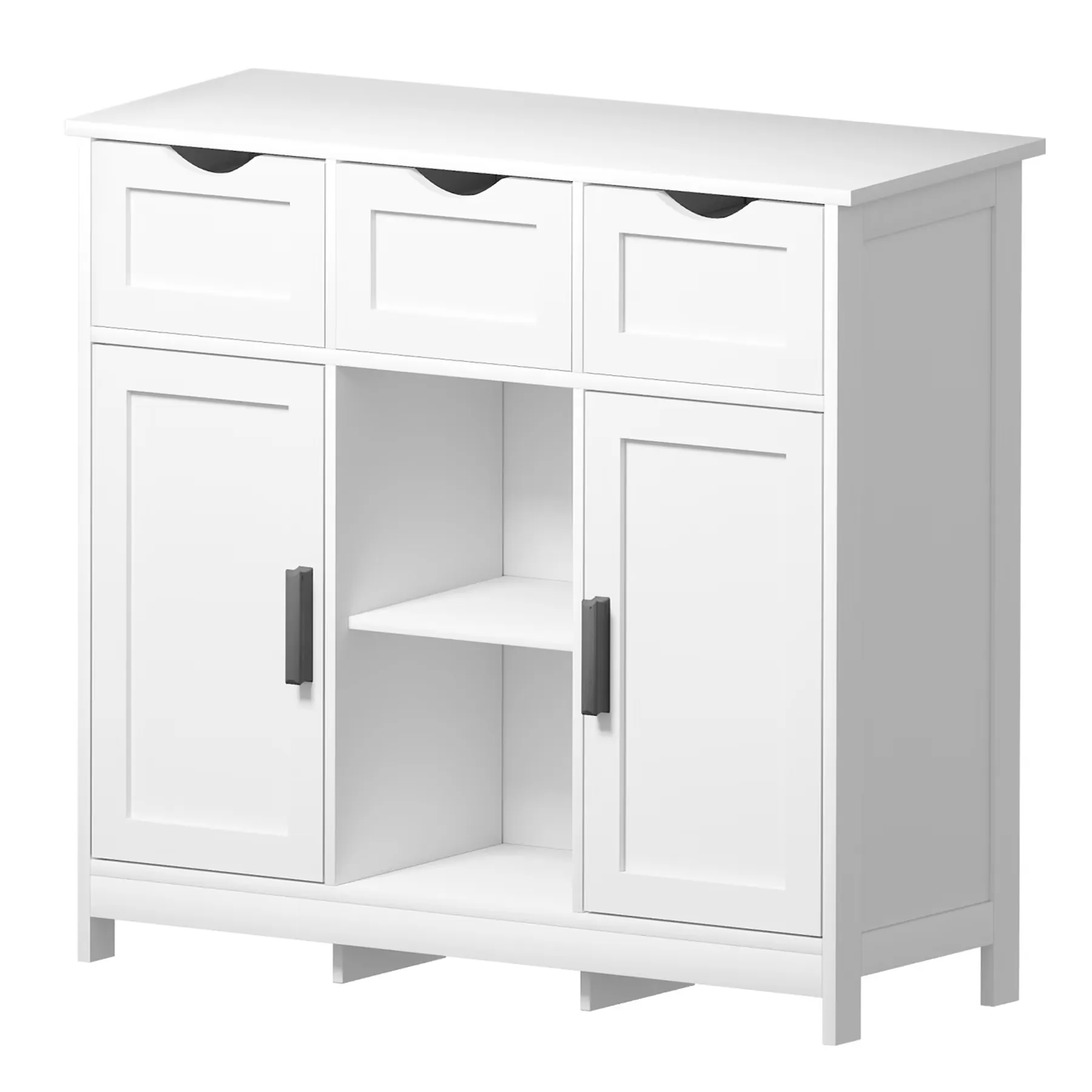 Cabinets With Drawers And Shelves, White Color - Image 2