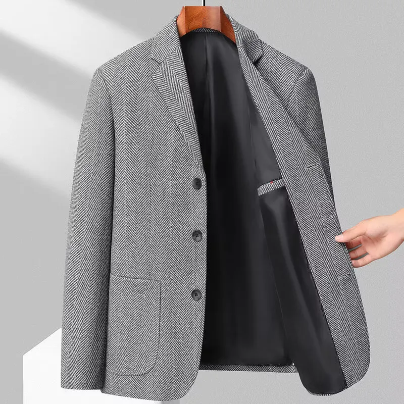 Spring And Autumn Men's New Suit Woolen Coat