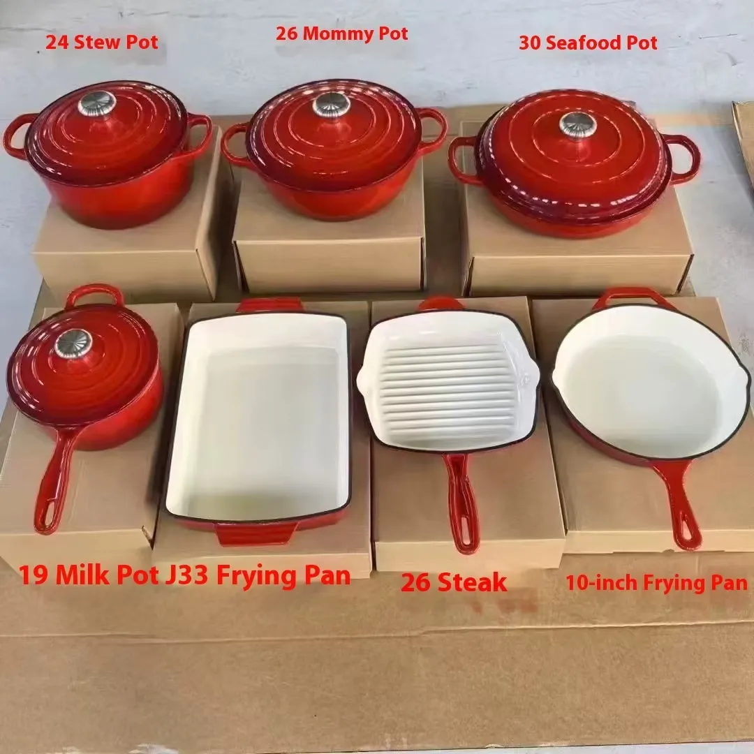 Enamel Combination Set Frying Pan Stew Pot Set - Image 3